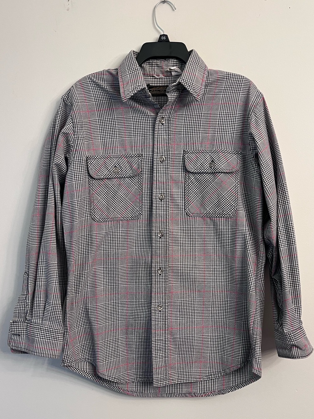 Vintage Eddie Bauer Plaid Button-Down Utility Shirt - 100% Cotton